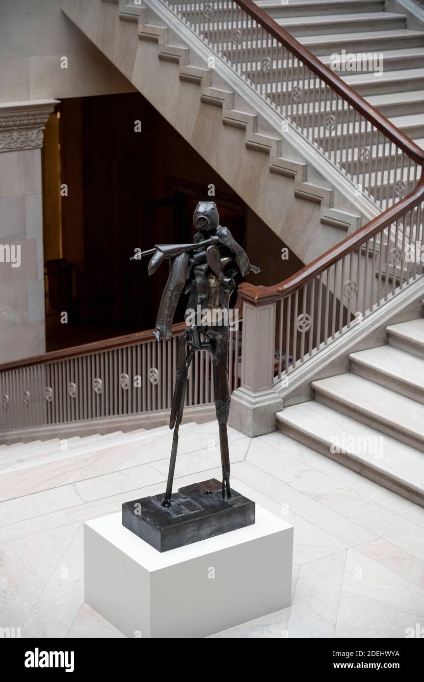 Skulptur in der Grand Staircase am Art Institute of Chicago Stockfoto