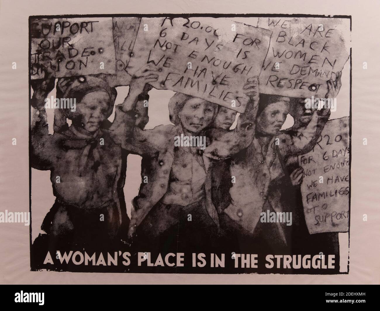 Plakat für Frauenrechte in Südafrika während der Apartheid Stockfoto