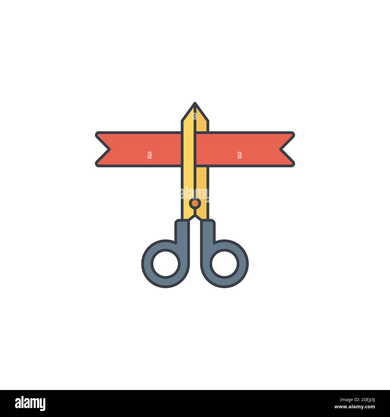 große Öffnung Symbol, Farbe, Linie, Umriss VektorZeichen, lineare Stil