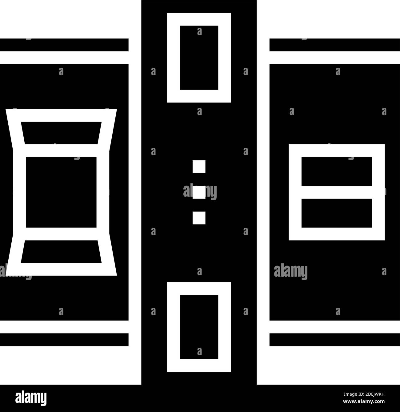 Maschine für geschlossene Boxen Glyphen Symbol Vektor Illustration Stock Vektor