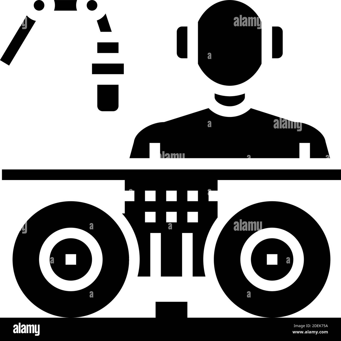 illustration für symbole von dj und Radio-Host-Glyphen Stock Vektor