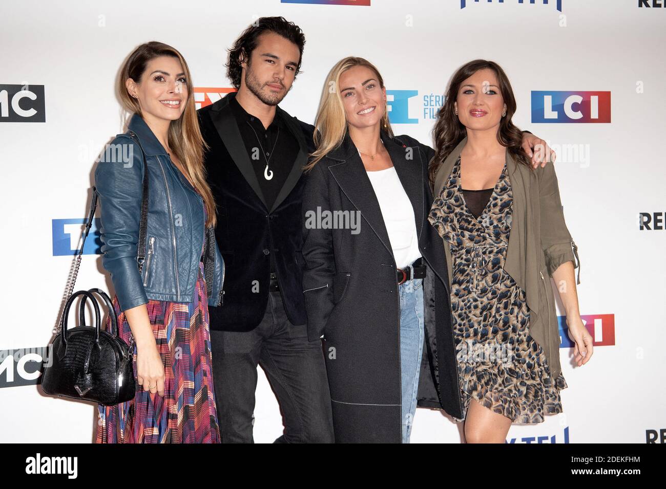 Candice Pascal, Anthony Colette, Ines Vandamme und Elsa Esnoult nehmen am 09. September 2019 an der Fotozelle der Groupe TF1 im Palais de Tokyo in Paris Teil. Foto von David Niviere/ABACAPRESS.COM Stockfoto