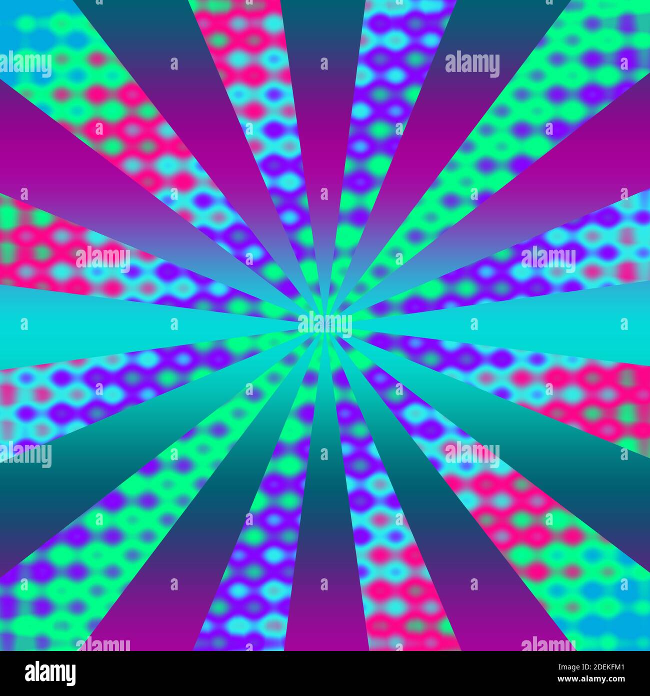 Ein abstraktes psychedelisches Burst-Shape-Hintergrundbild. Stockfoto