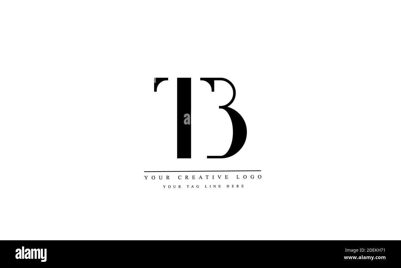 Vorlage für das abstrakte Vektorlogo TB, T und B Stockfoto