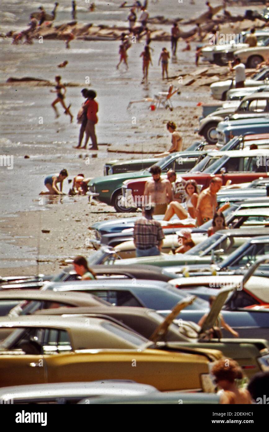 1970er Foto (1973) - West Beach auf Galveston Island Stockfoto