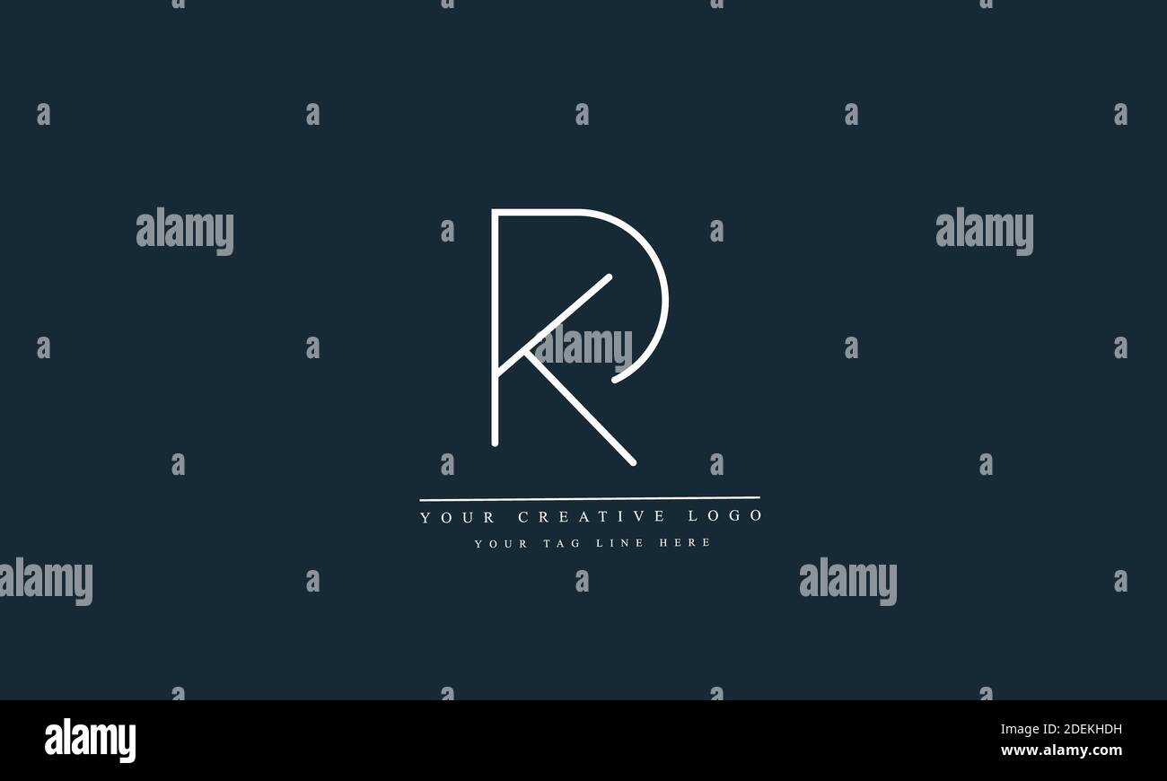 RK, KR, R, K abstrakte Vektor-Logo-Monogramm-Vorlage Stockfoto
