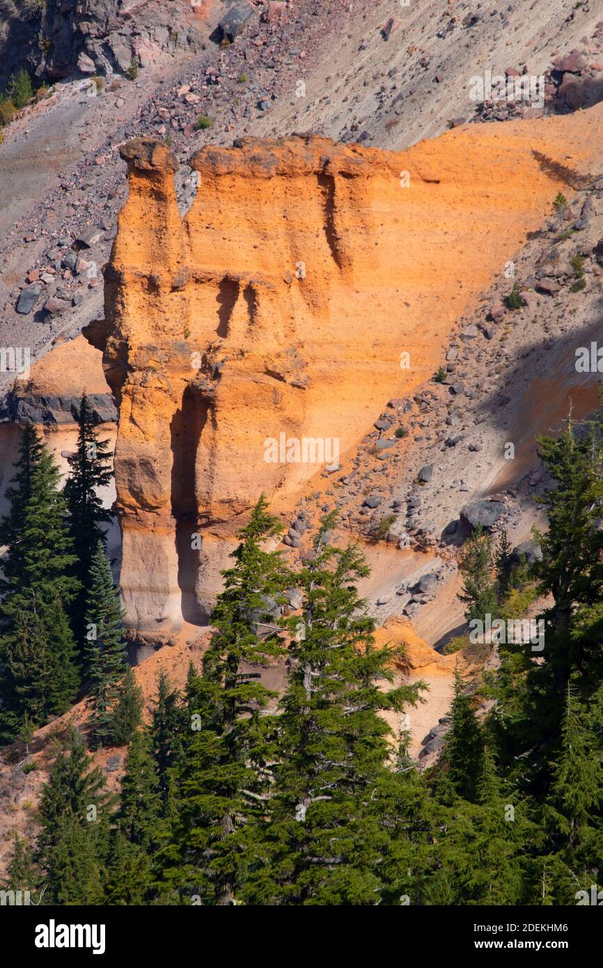 Bimsstein Castle von Bimsstein Castle Overlook, Crater Lake National Park, Volcano Legacy National Scenic Byway, Oregon Stockfoto