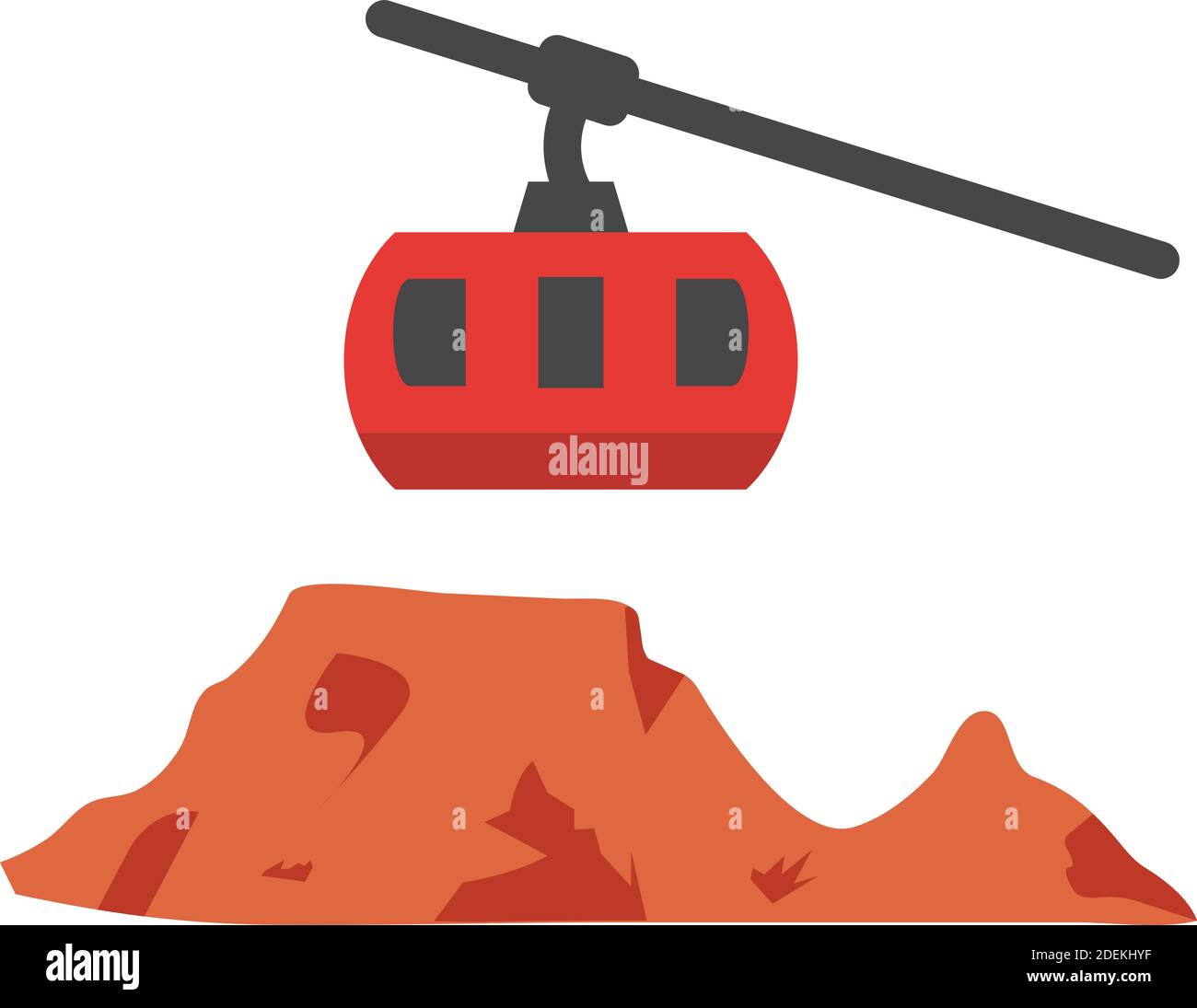 Table Mountain, Kapstadt, Südafrika, Mountain voll editierbare Vektorsymbole Stock Vektor