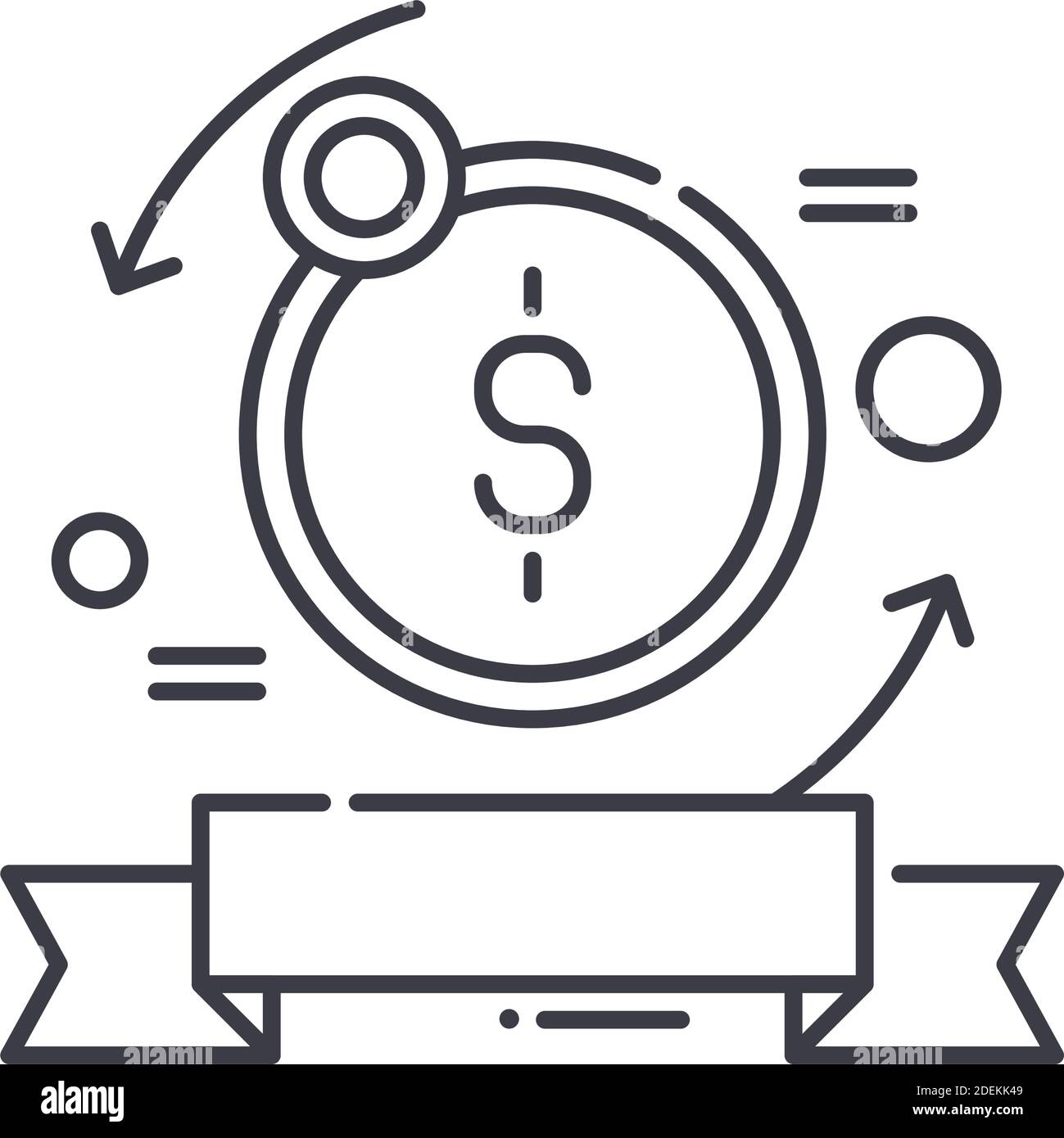 Geld-zurück-Garantie Konzept-Symbol, lineare isolierte Illustration, dünne Linie Vektor, Web-Design-Zeichen, skizzieren Konzept-Symbol mit editierbaren Strich auf Stock Vektor