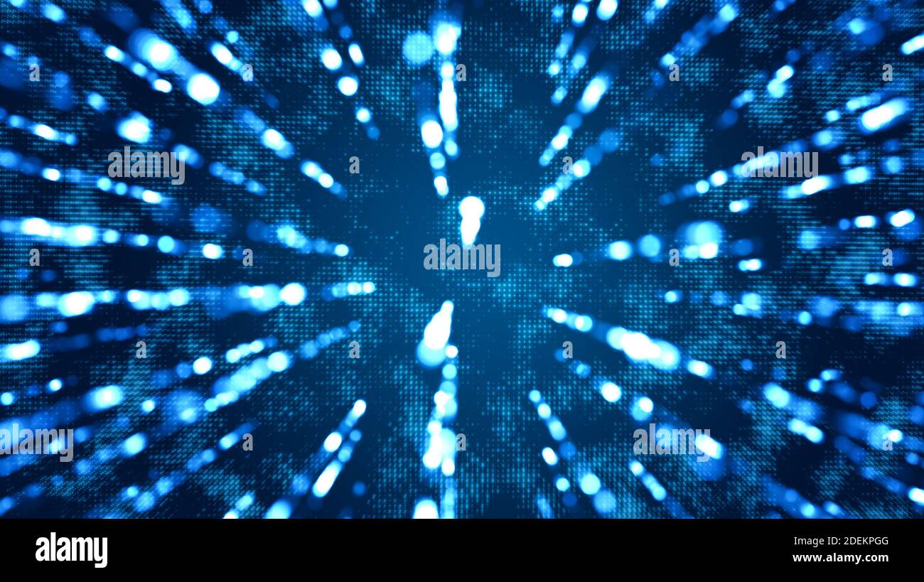 Schnelle Geschwindigkeit Bewegung der futuristischen Glanz blaues Licht, abstrakt High-Tech & Technologie Hintergrund Stockfoto