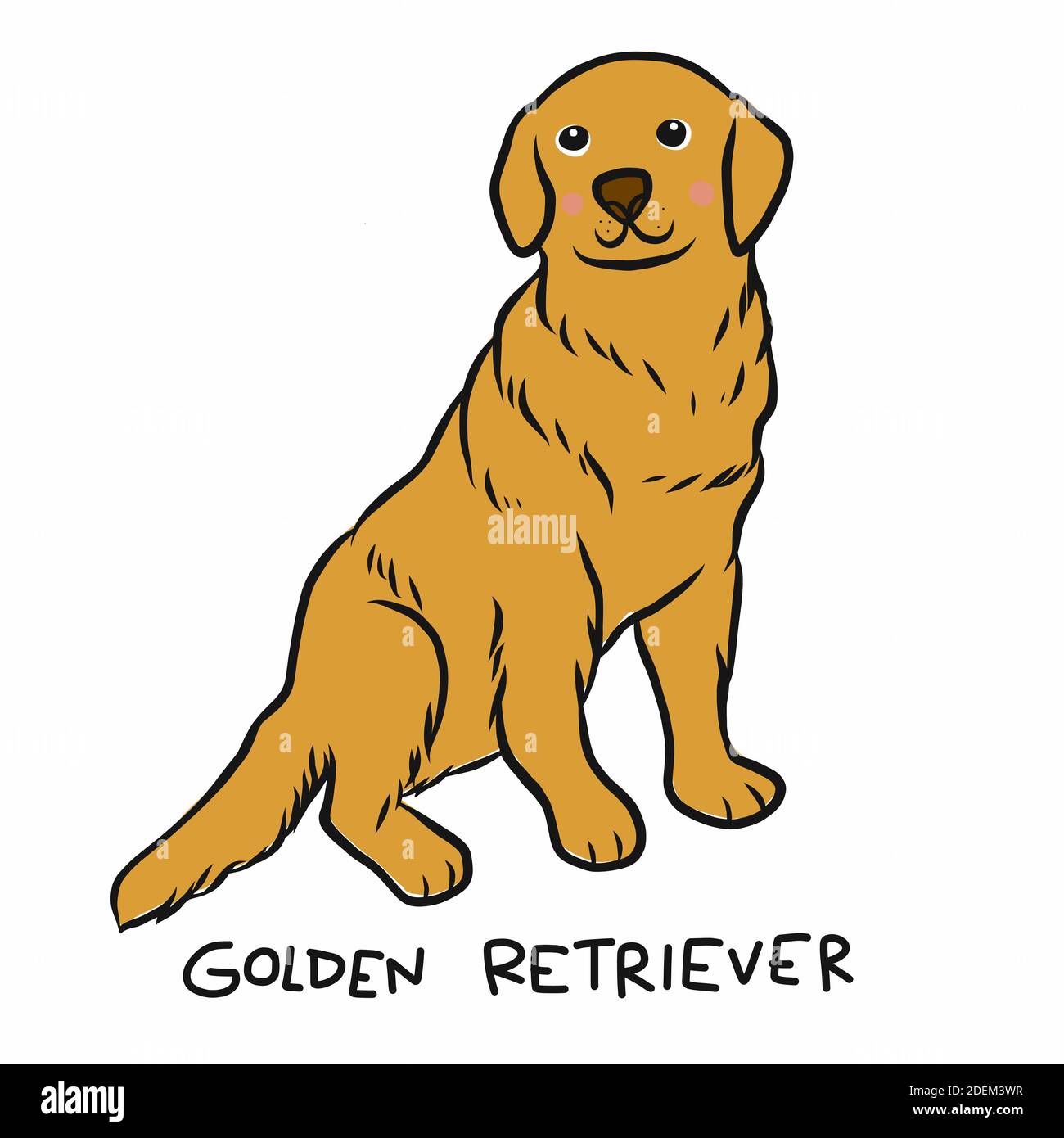 Golden Retriever Hund Cartoon Vektor Illustration Stock Vektor