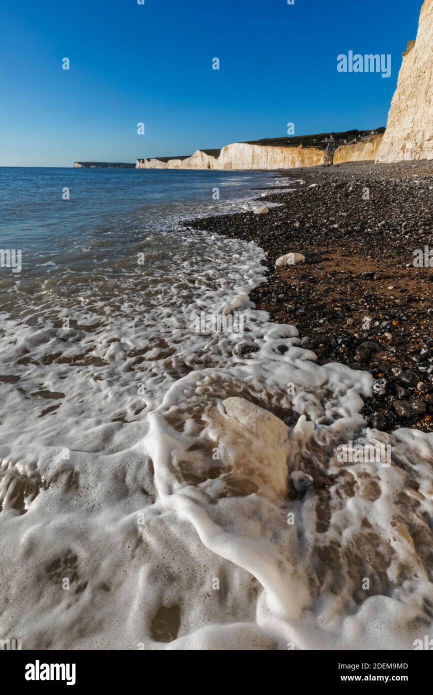 England, East Sussex, Eastbourne, Birling Gap, The Seven Sisters Cliffs und Beach Stockfoto