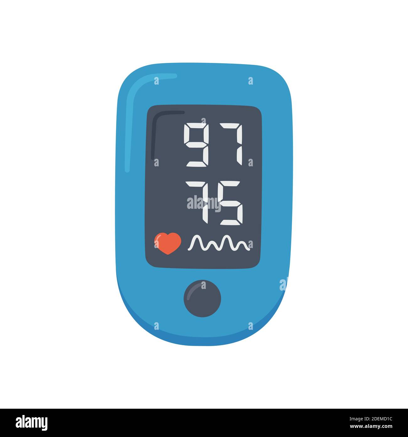 Pulsoximeter mit Normalwert. Digitales Gerät zur Messung der Sauerstoffsättigung. Stock Vektor