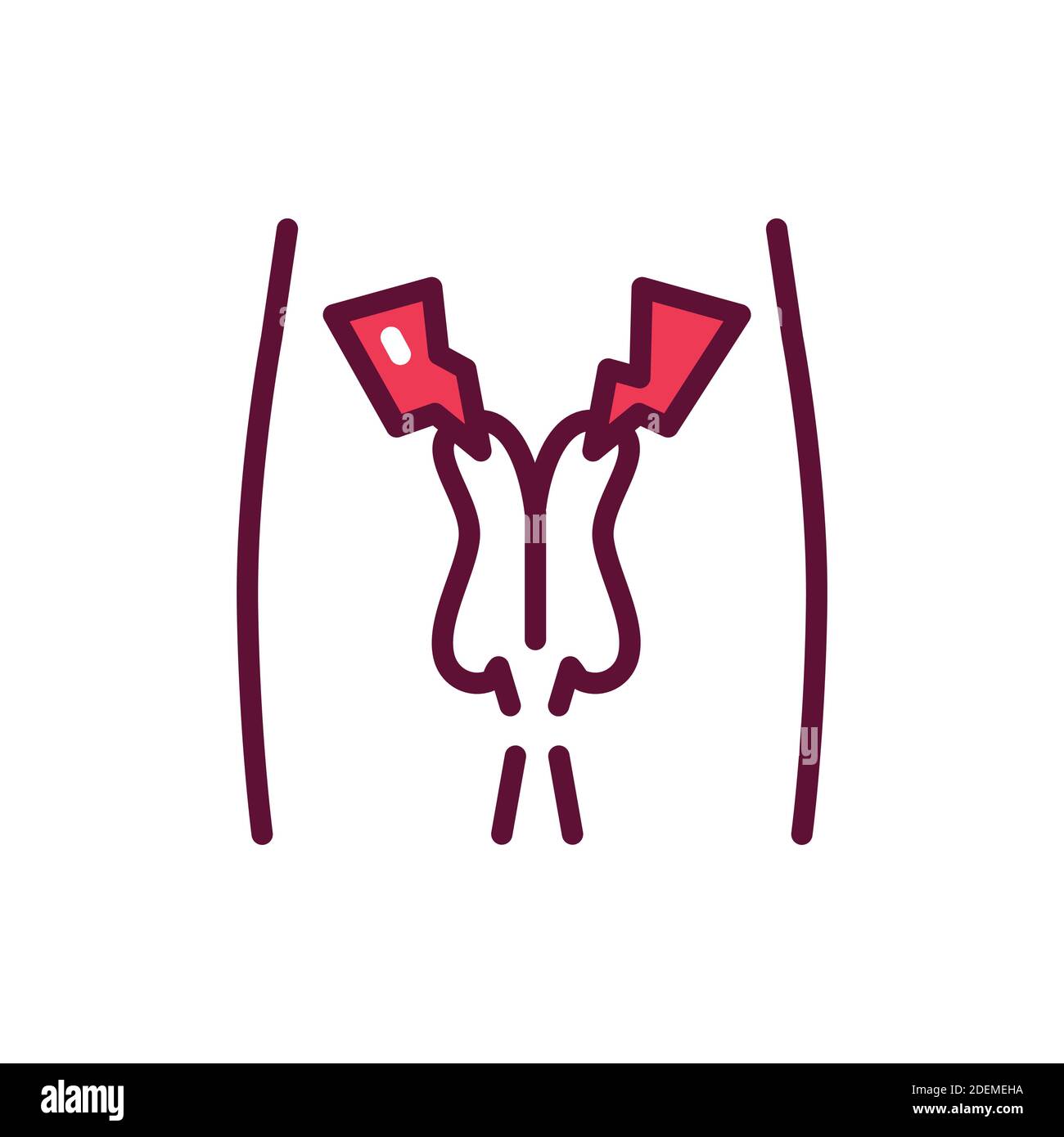 Fortpflanzungssystem Krankheiten männlichen Linie Symbol. Isoliertes Vektorelement. Stock Vektor