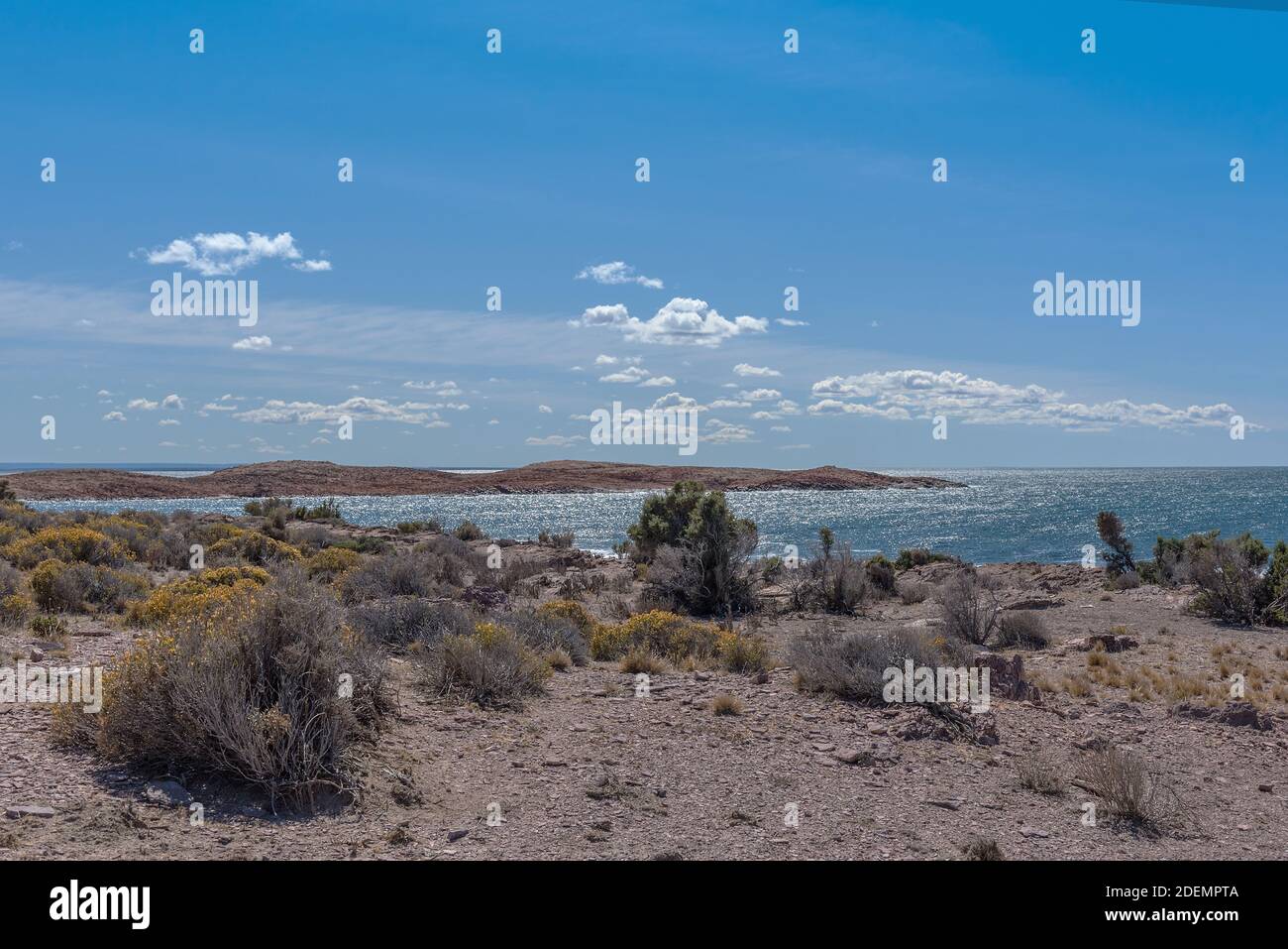 Landschaft an der patagonischen Atlantikküste in Argentinien Stockfoto
