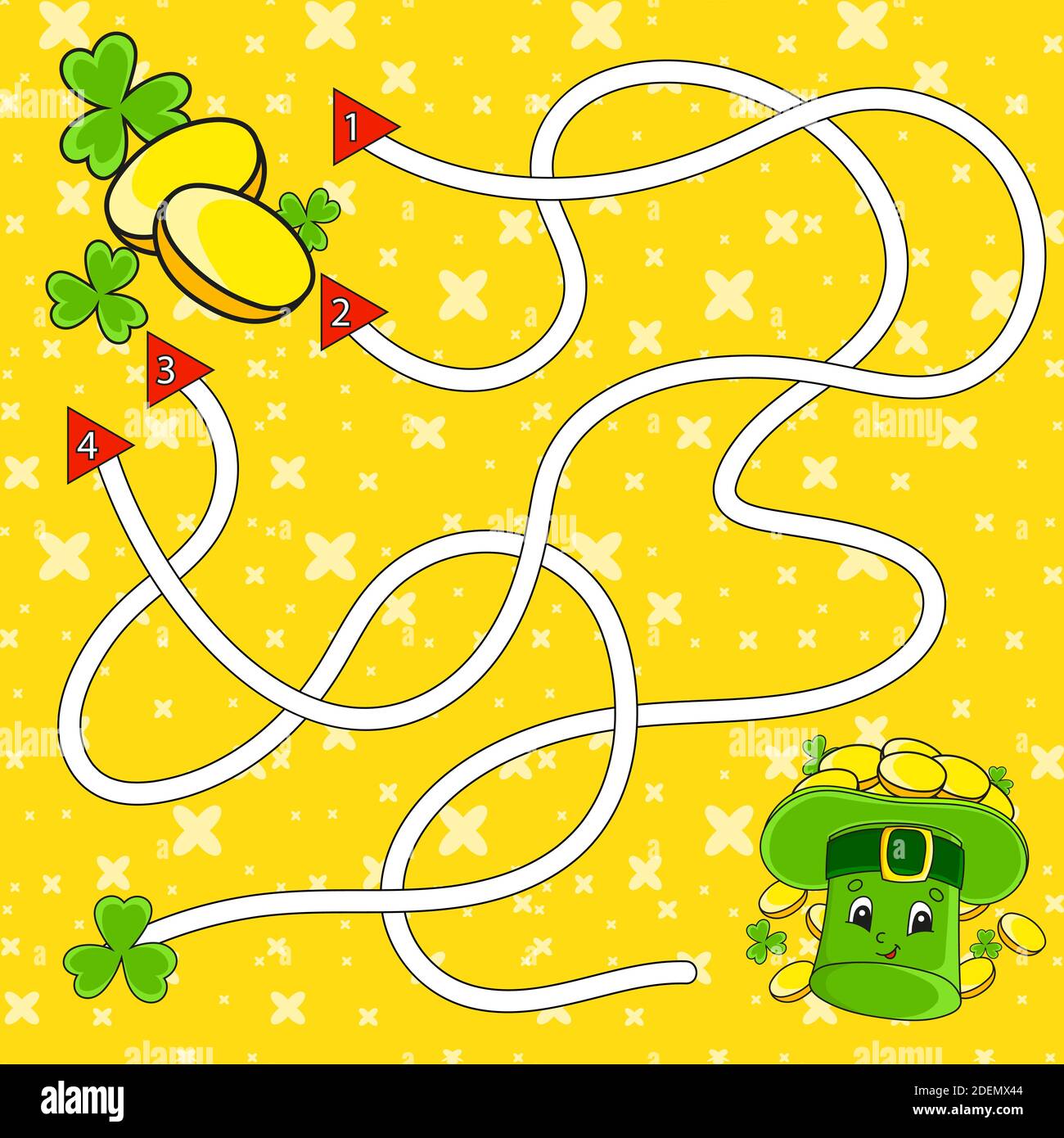 Labyrinth. Spiel für Kinder. Labyrinth-Rätsel. Arbeitsblatt zur Entwicklung von Schulungen. Puzzle für Kinder. Aktivitätsseite. Zeichentrickfigur. Farbvektor illustra Stock Vektor