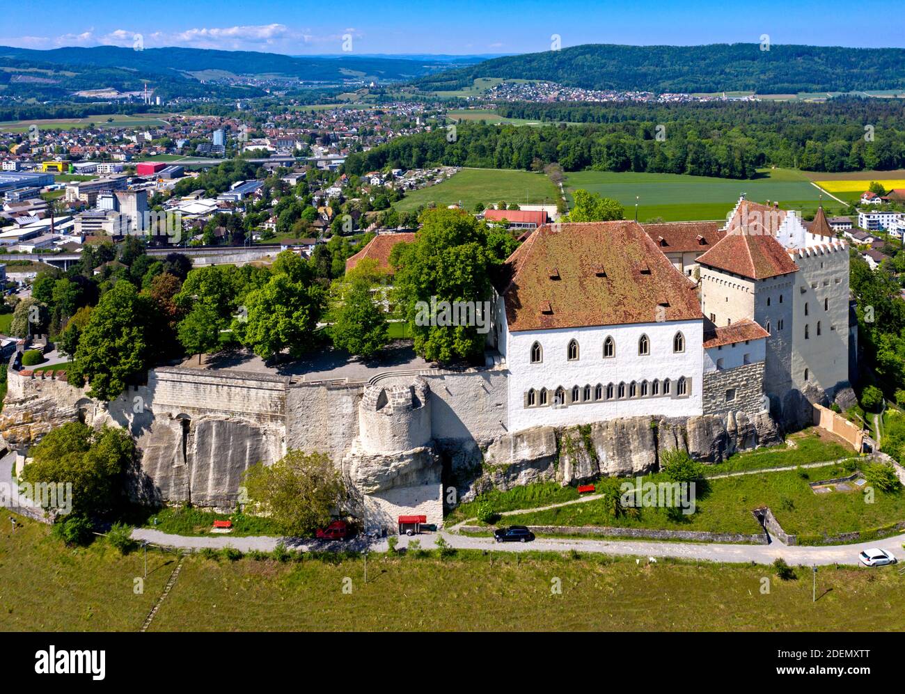Schloss Lenzburg, Stadt Lenzburg, Kanton Aargau, Schweiz / Schloss Lenzburg, Lenzburg, Kanton Aargau, Schweiz Stockfoto