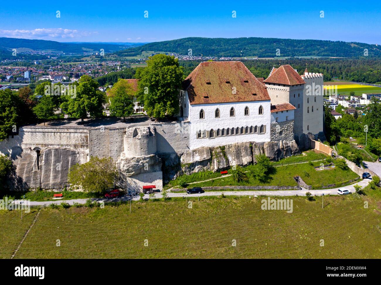 Schloss Lenzburg, Stadt Lenzburg, Kanton Aargau, Schweiz / Schloss Lenzburg, Lenzburg, Kanton Aargau, Schweiz Stockfoto