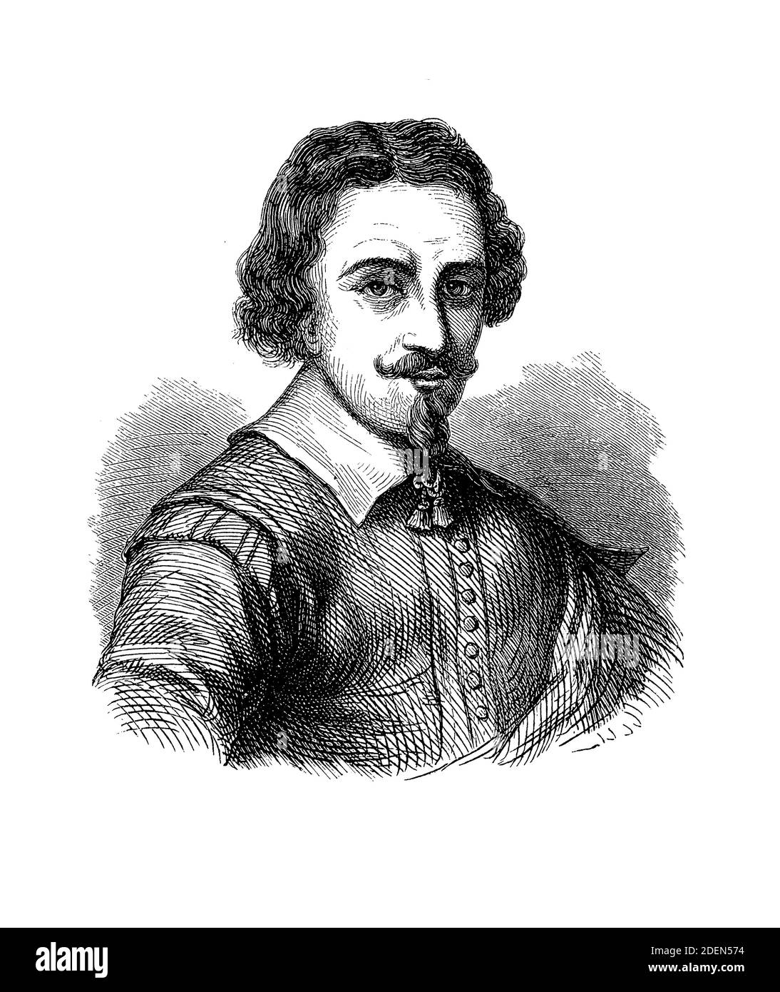 Zacharias Jansen (1585-1632) Niederländischer Hersteller von Brillen und optischen Geräten, bekannt für die erste Erfindung des optischen Teleskops und Verbundteleskops Stockfoto