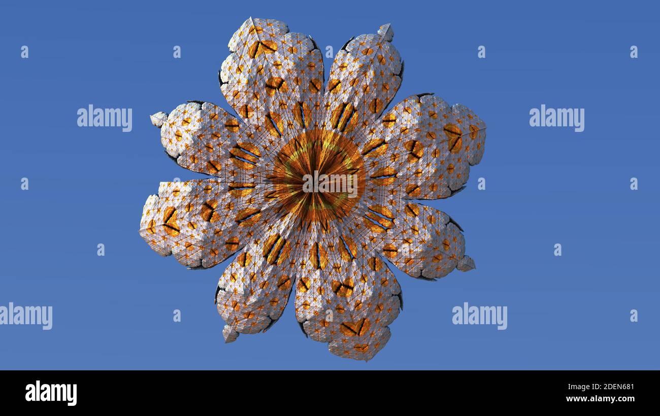 Buddhistisches hindu-Mandala in Form eines runden Ornaments. 3d-Illustration Stockfoto