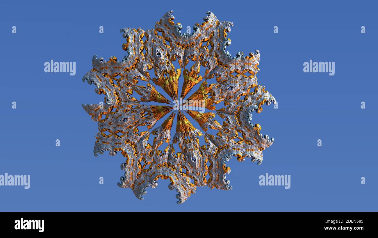 Buddhistisches hindu-Mandala in Form eines runden Ornaments. 3d-Illustration Stockfoto