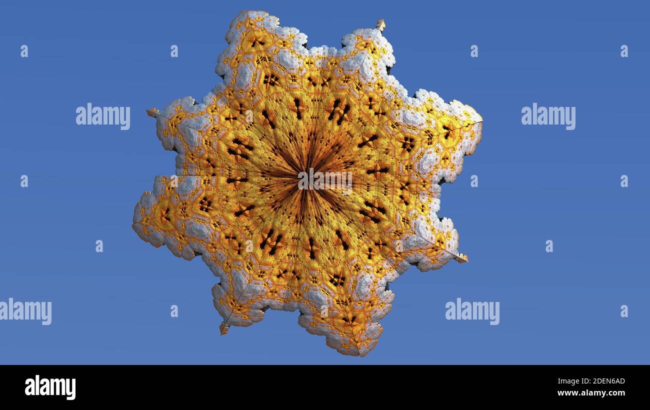 Buddhistisches hindu-Mandala in Form eines runden Ornaments. 3d-Illustration Stockfoto