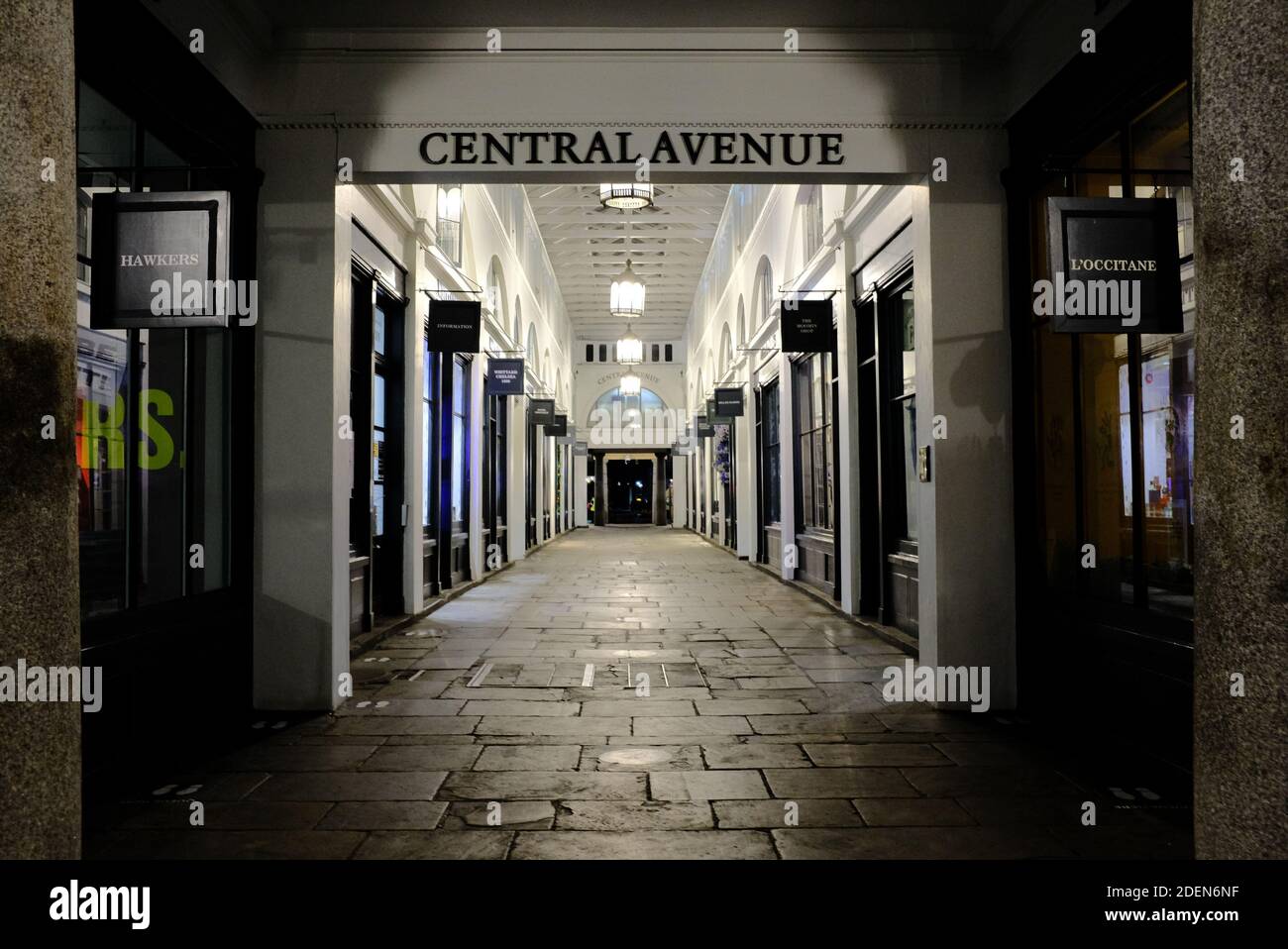 Ein verlassenes Covent Garden, London am frühen Abend während der Coronavirus-Pandemie von 2020 Stockfoto