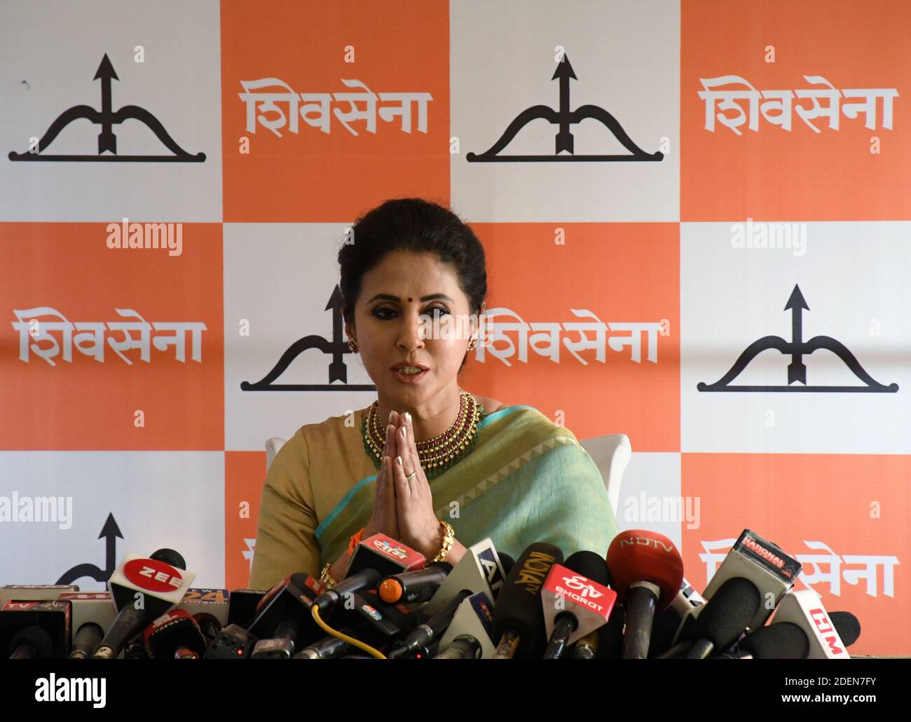 Mumbai, Indien. Dezember 2020. Bollywood-Schauspielerin Urmila Matondkar bei einer Pressekonferenz, bei der sie ihren Eintritt in die politische Partei Shiv Sena ankündigte. Kredit: SOPA Images Limited/Alamy Live Nachrichten Stockfoto