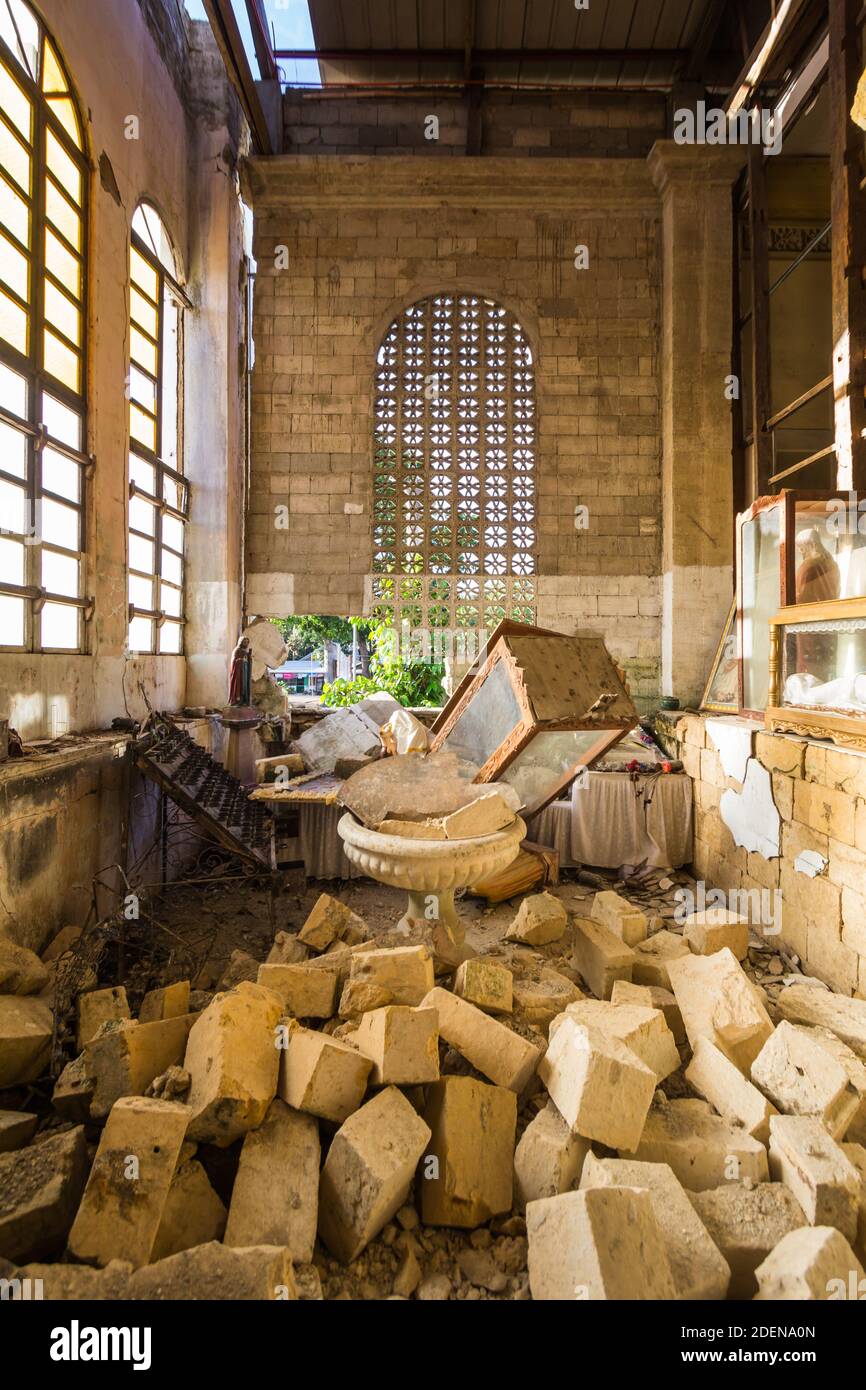 Kirchenschäden durch Erdbeben in Bohol, Philippinen Stockfoto