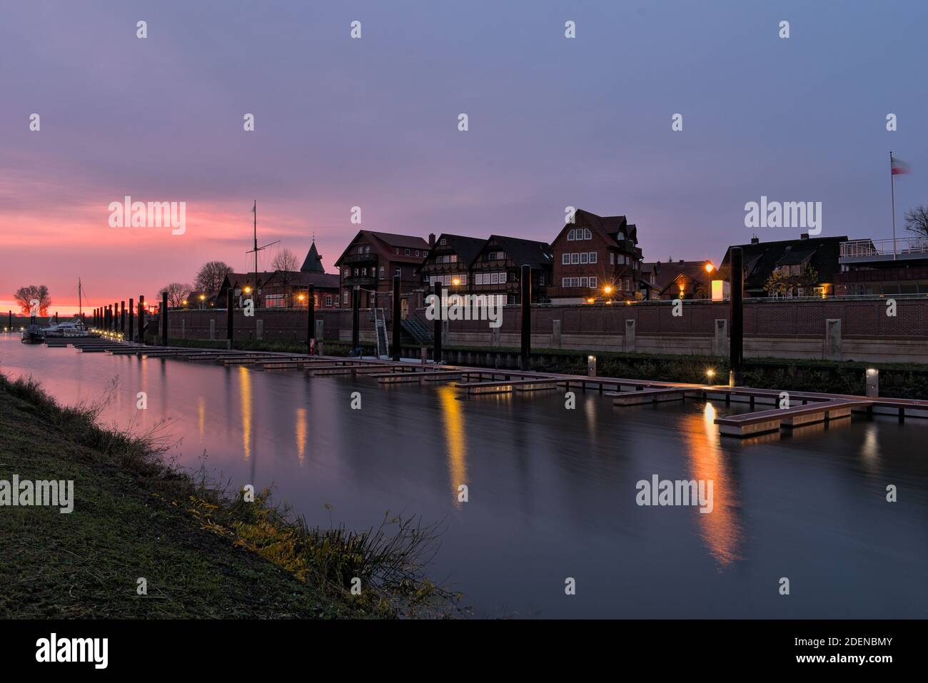 "Sonnenaufgang" bin Hafen Stockfoto