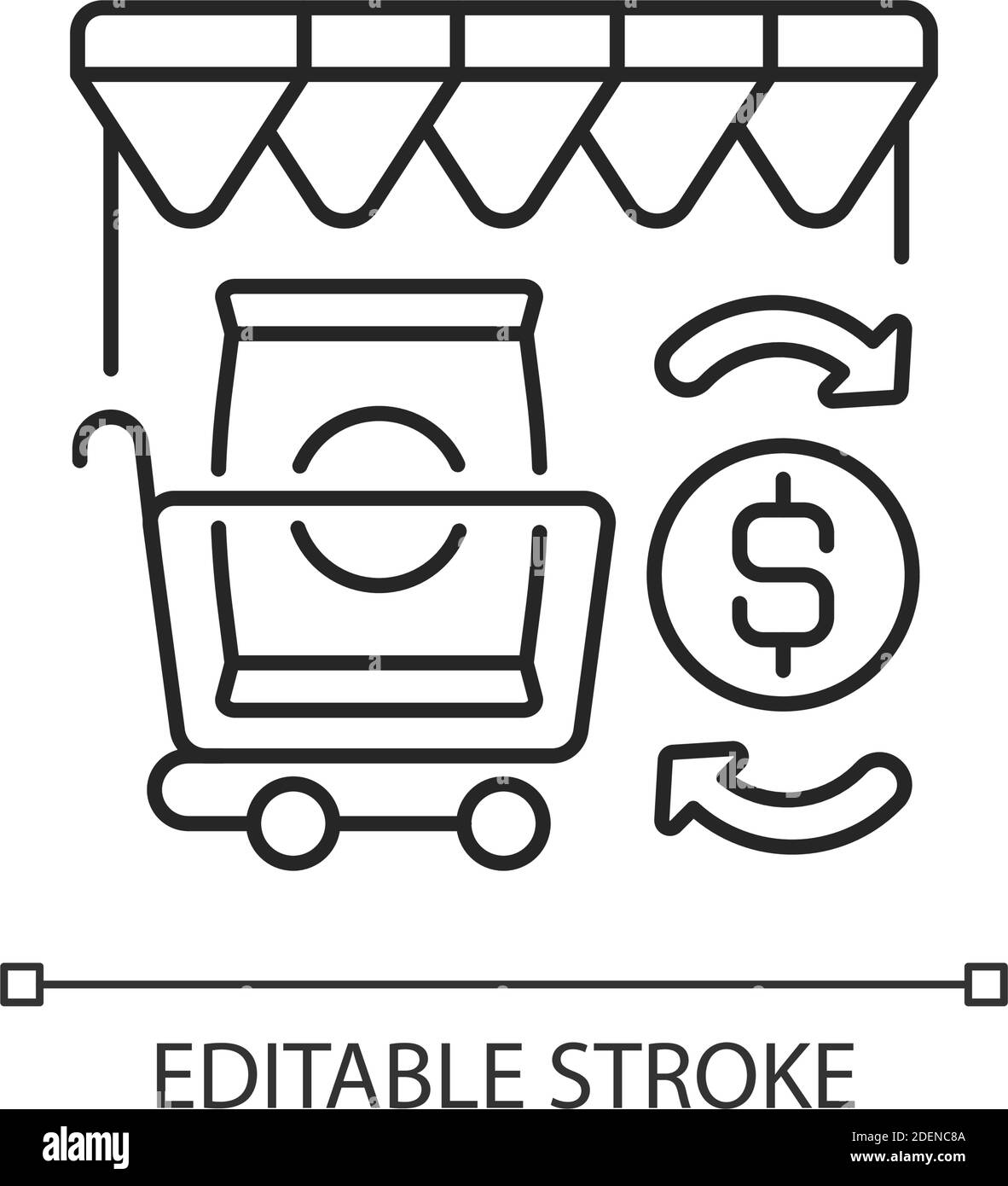 Lineares Symbol für Einzelhandel Stock Vektor