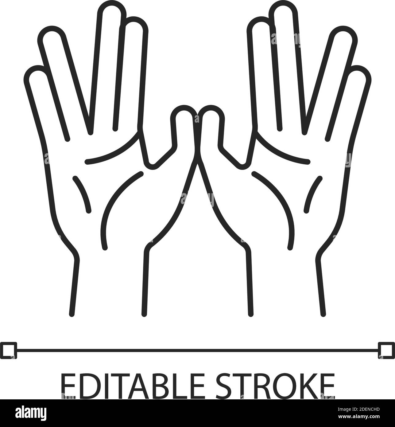 Priesterliche Segen Hände lineare Symbol Stock Vektor