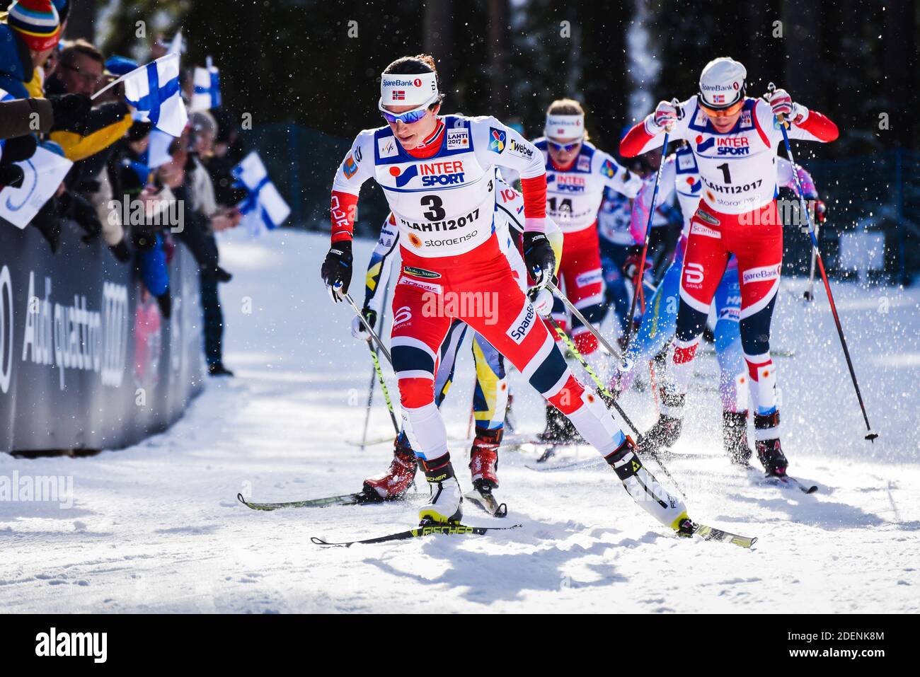 Marit Bjørgen (Bjorgen, Bjoergen), norwegisches Damen-Ski-Team, tritt 30-K bei der FIS Nordischen Ski-Weltmeisterschaft 2017 in Lahti, Finnland, an. Stockfoto