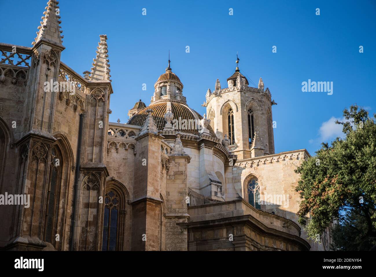 Außenansicht der Kathedrale in Tarragona, Spanien, Europa. Stockfoto