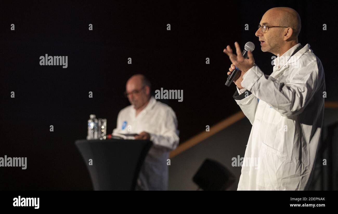 Olivier SCHWARTZ (Wissenschaftlicher Direktor am Institut Pasteur) bei der Vorstellung von Pasteurdon am Institut Pasteur, am 9. Oktober 2019, Paris, Frankreich, Foto von Loic Baratoux/ABACAPRESS.COM Stockfoto