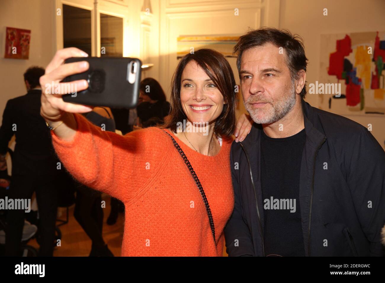 Laetitia Fourcade et Ronald Guintrange lors du vernissage de l'Exposition de l'Artiste Caroline Faindt a Paris, France, le 06 Novembre 2019. Foto von Jerome Domine/ABACAPRESS.COM Stockfoto