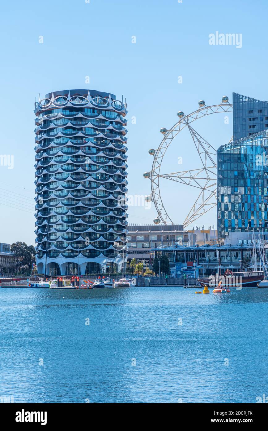 Hochhäuser im docklands-Viertel von Melbourne, Australien Stockfoto