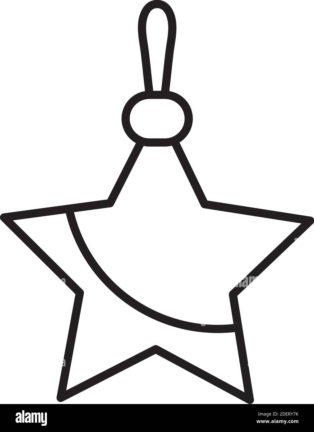 frohe weihnachten Stern hängende Linie Stil Symbol Stock Vektor