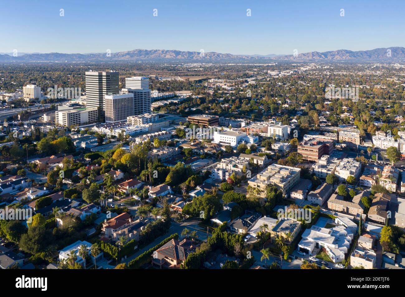 Über Sherman Oaks, Kalifornien im San Fernando Valley Stockfoto