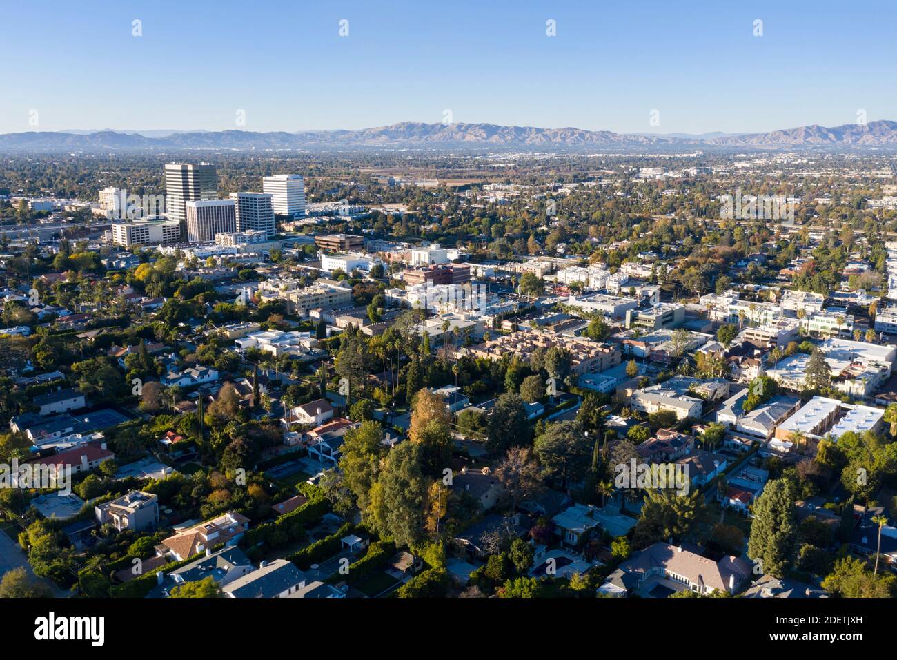 Luftaufnahme von Sherman Oaks, Kalifornien Stockfoto