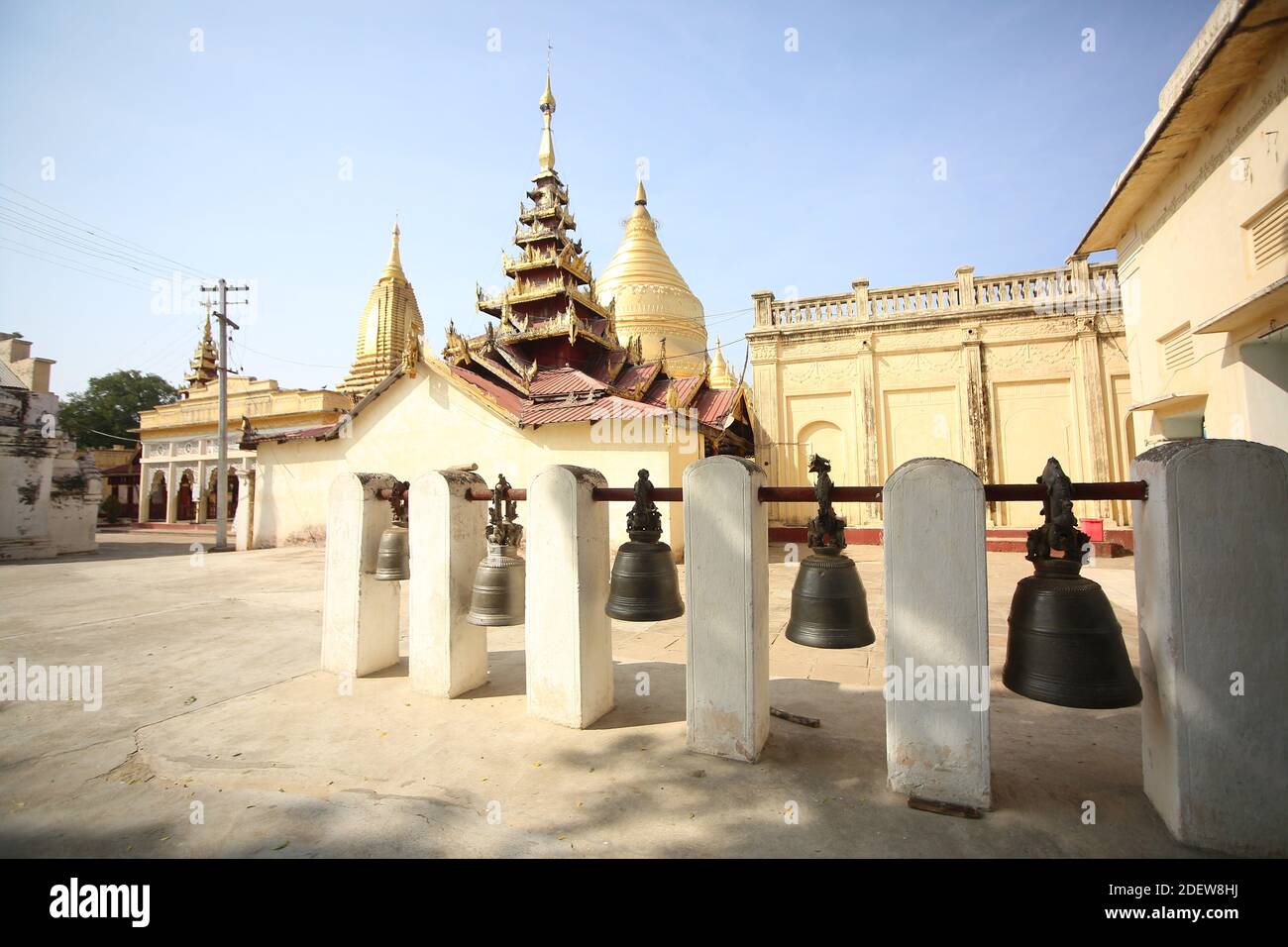 Glocken in Tepmle. Mandalay Myanmar Stockfoto