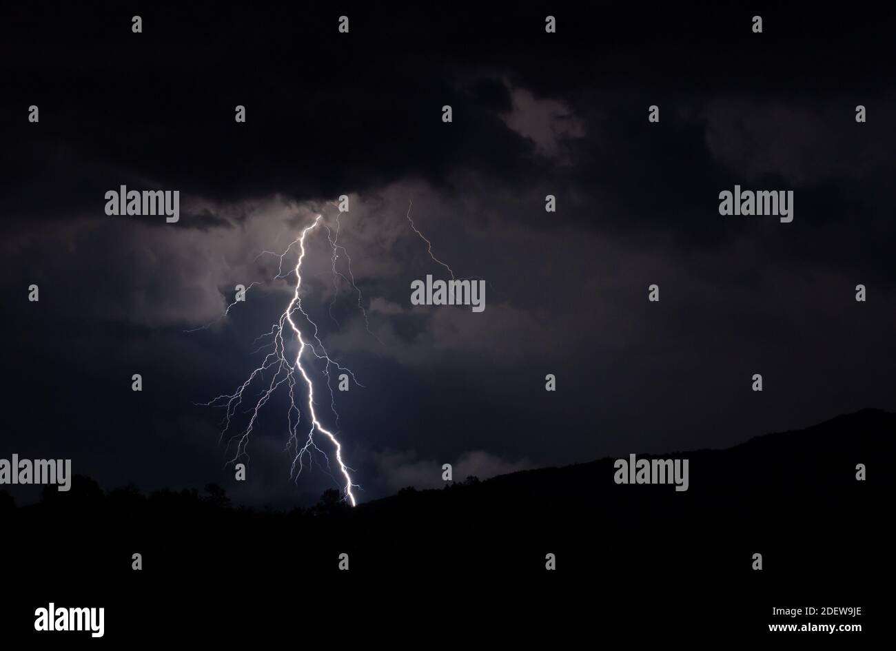 Blitzschlag auf dem Boden in Townsend, Tennessee, USA Stockfoto