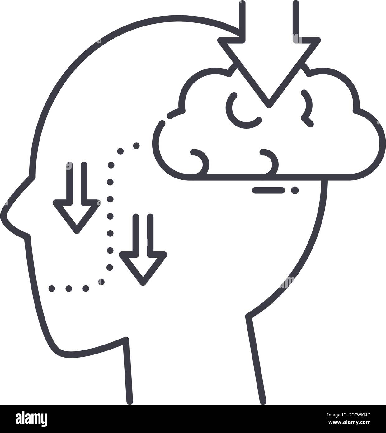 Auswendiglernen Symbol, lineare isolierte Illustration, dünne Linie Vektor, Web-Design-Zeichen, Umriss Konzept Symbol mit editierbarer Kontur auf weißem Hintergrund. Stock Vektor