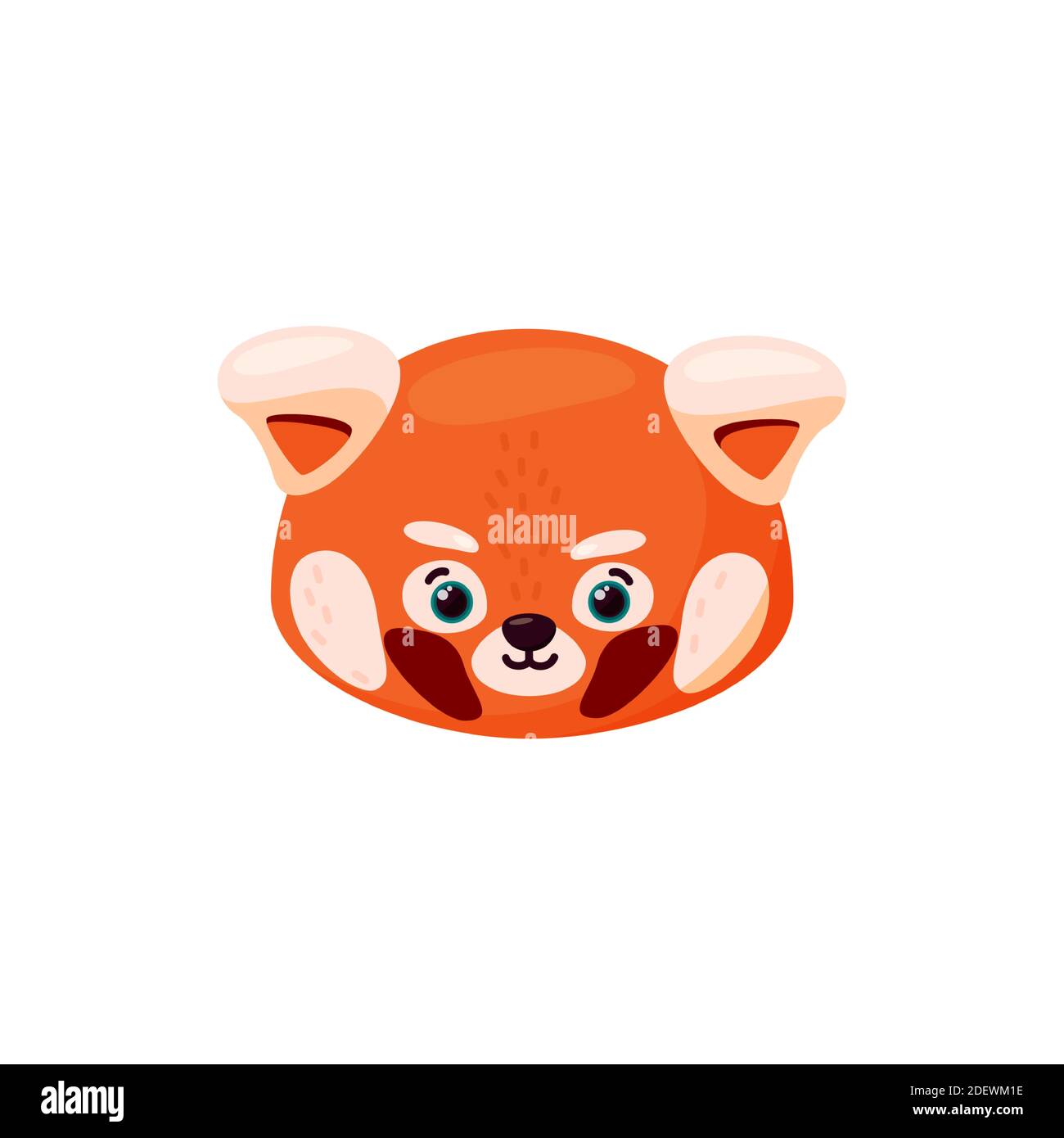 Roter Panda-Kopf als Emoji. Netter lächelnder Ausdruck. Vektor-Illustration von Smiley Tier im Cartoon-Stil Stock Vektor