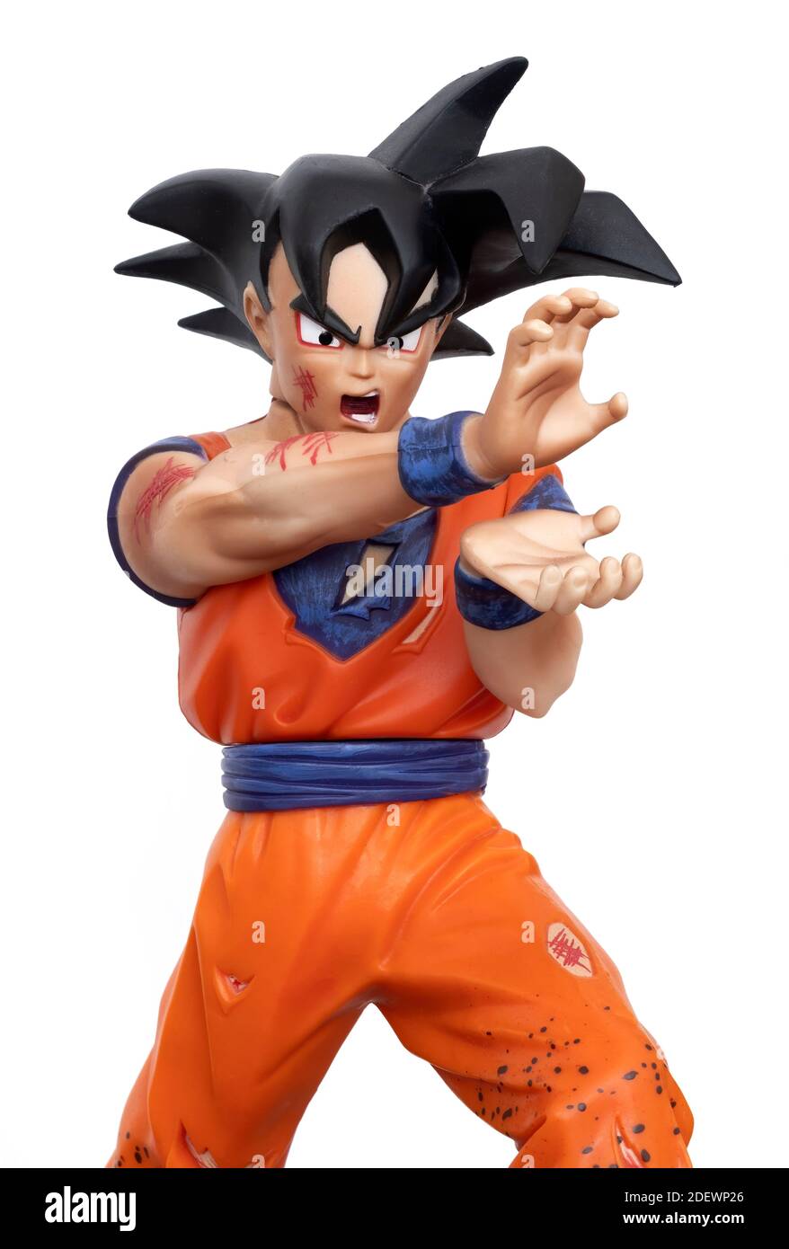 Sammelfigur von Son Goku, einer fiktiven Figur und Hauptfigur der Dragon Ball Manga-Serie von Akira Toriyama. Stockfoto