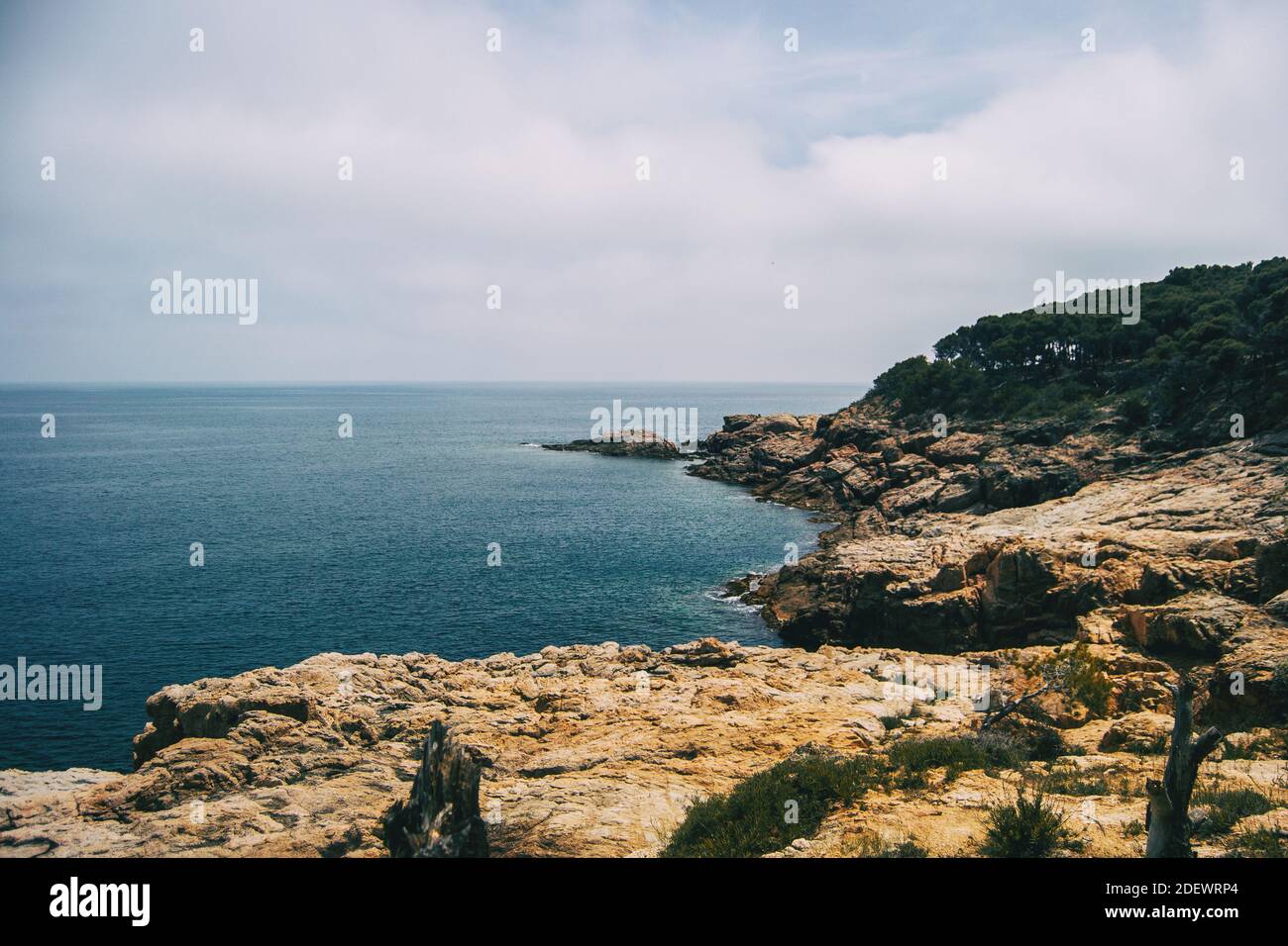 Landschaft der Costa Brava in Katalonien, Spanien. Mit einem blauen Meer an einem sonnigen Sommertag Stockfoto