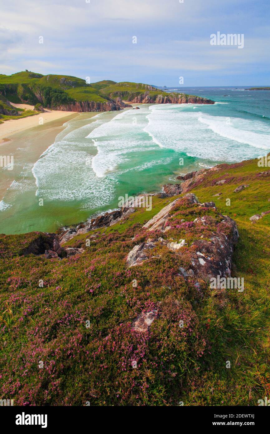 Geographie / Reisen, Großbritannien, Schottland, Sandstrand Küste, Sutherland, Additional-Rights-Clearance-Info-not-available Stockfoto