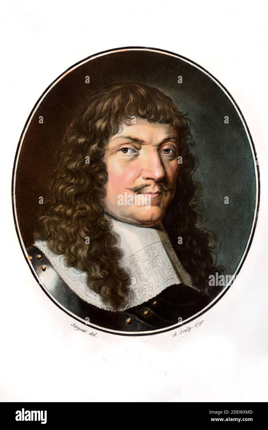 Porträt des François de Blanchefort de Créquy (1625-1687) französischer Adliger, Soldat und Marschall von Frankreich (Engr 1790) (Sergent) Illustration oder Gravur Stockfoto