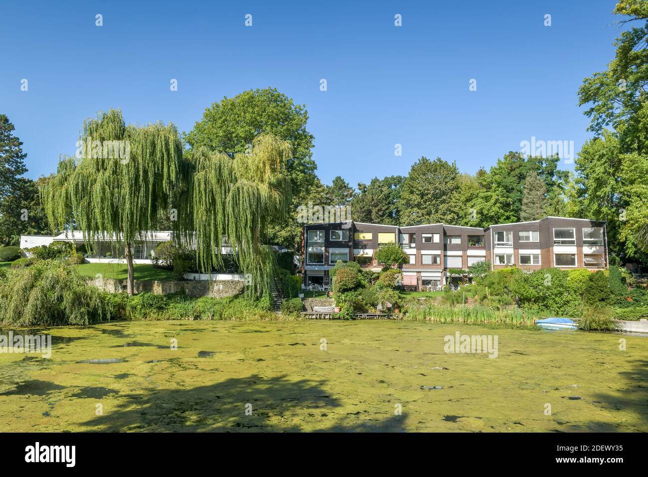 Reihenhäuser am Herthasee, Grunewald, Charlottenburg-Wilmersdorf, Berlin, Deutschland Stockfoto