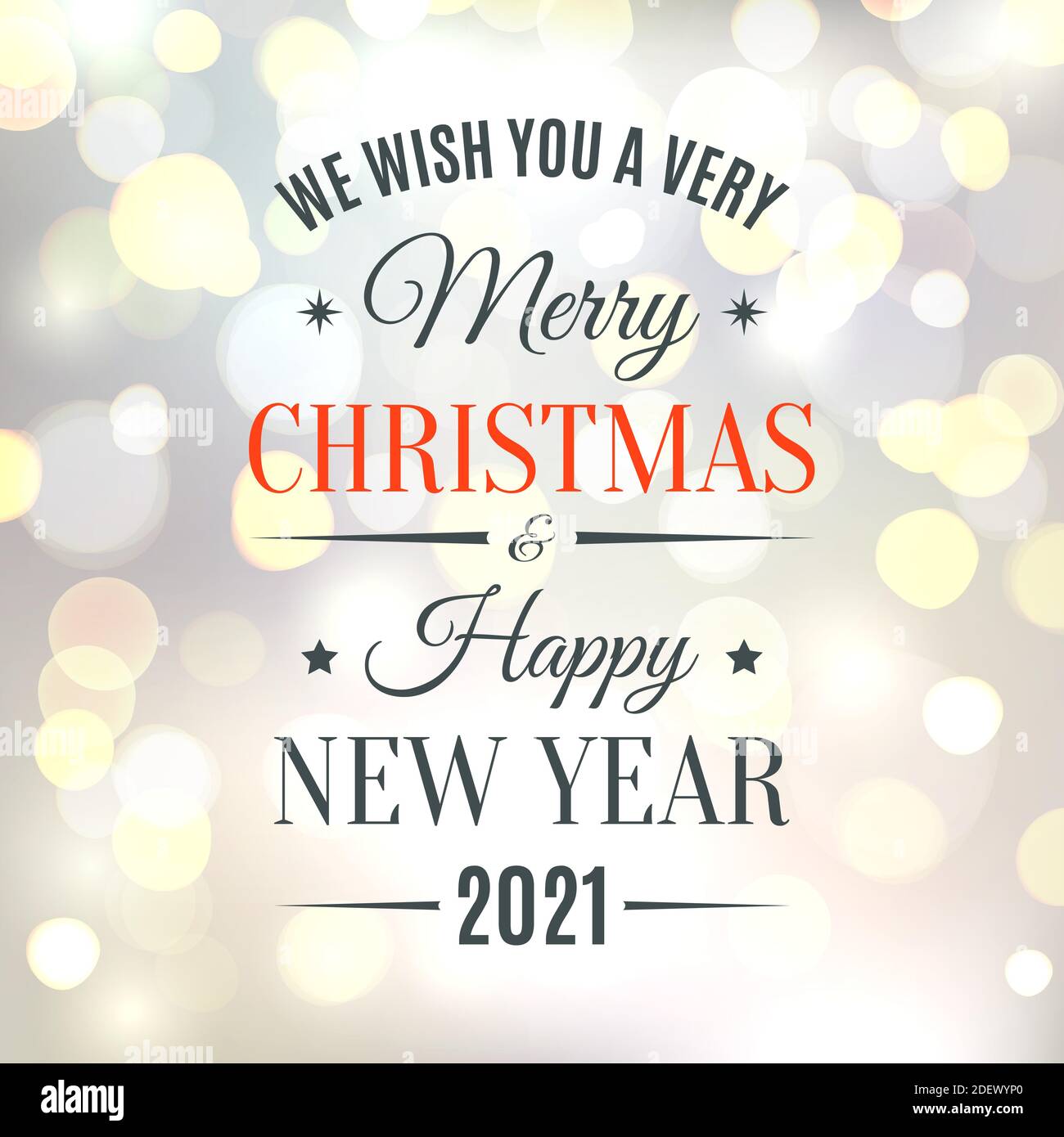 Frohe Weihnachten und ein glückliches neues Jahr 2021 typografisches Design. Stock Vektor